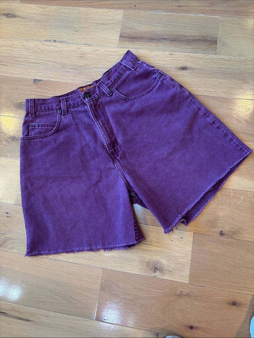 Vintage Levis 512 Slim Fit - XL - Plum Garment Dyed Cut-off Shorts